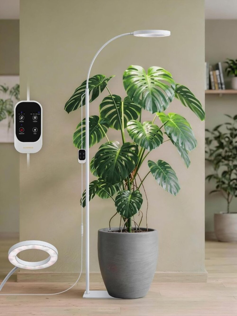 Indoor Plant Grow Light - Full Spectrum LED Floor Lamp, 20W Dimmable, Adjustable